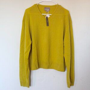 J. Crew Cashmere High V-Neck Sweater NWT | Yellow (Size XL)